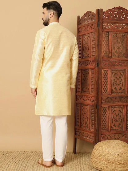 Men's Kurta Pajama Set - Light Golden (Diwali Special)