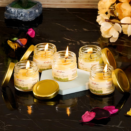 Set of 5 Lemon Grass Scented Candles (Diwali Special)