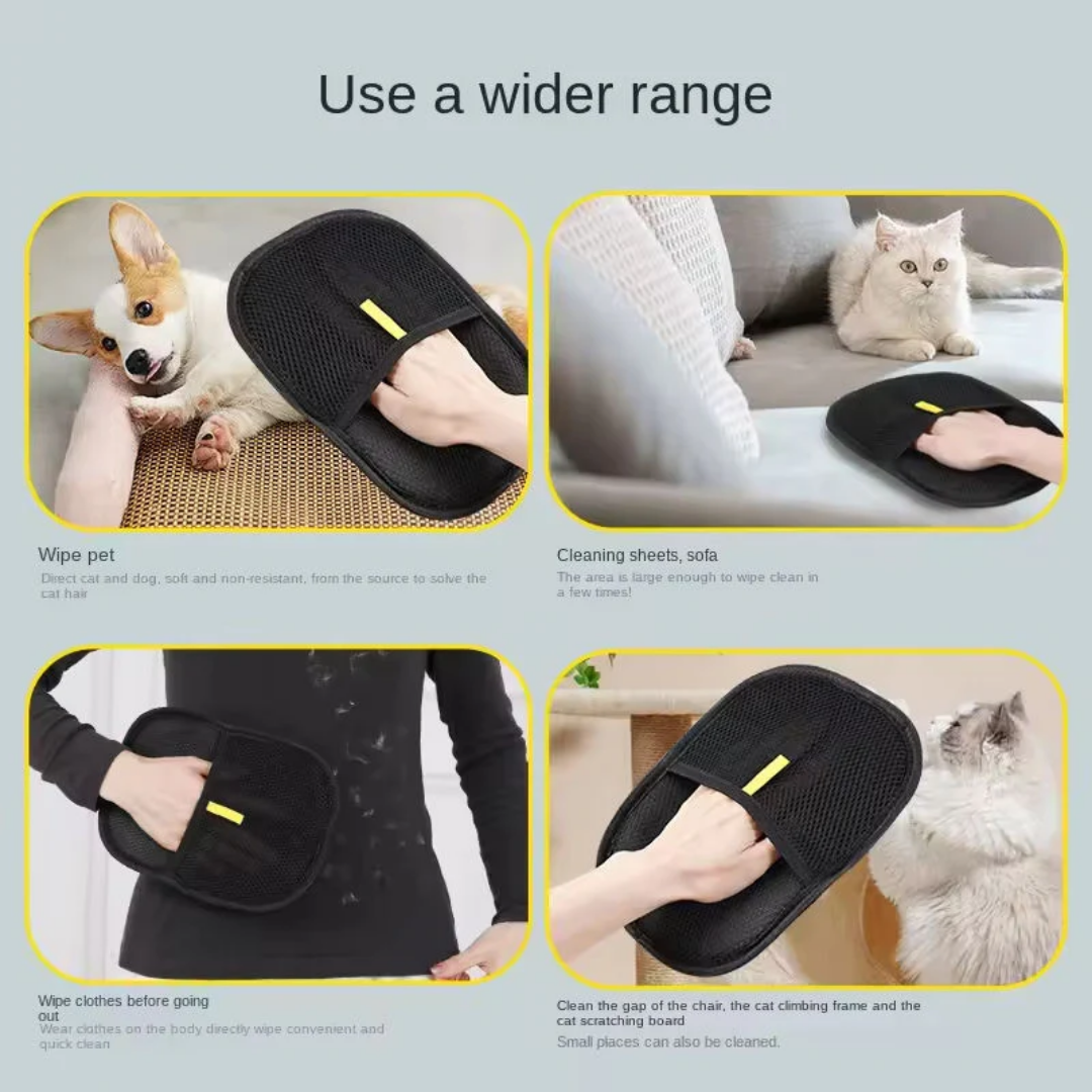 Pet Hair Removal Gloves - Washable & Reusable