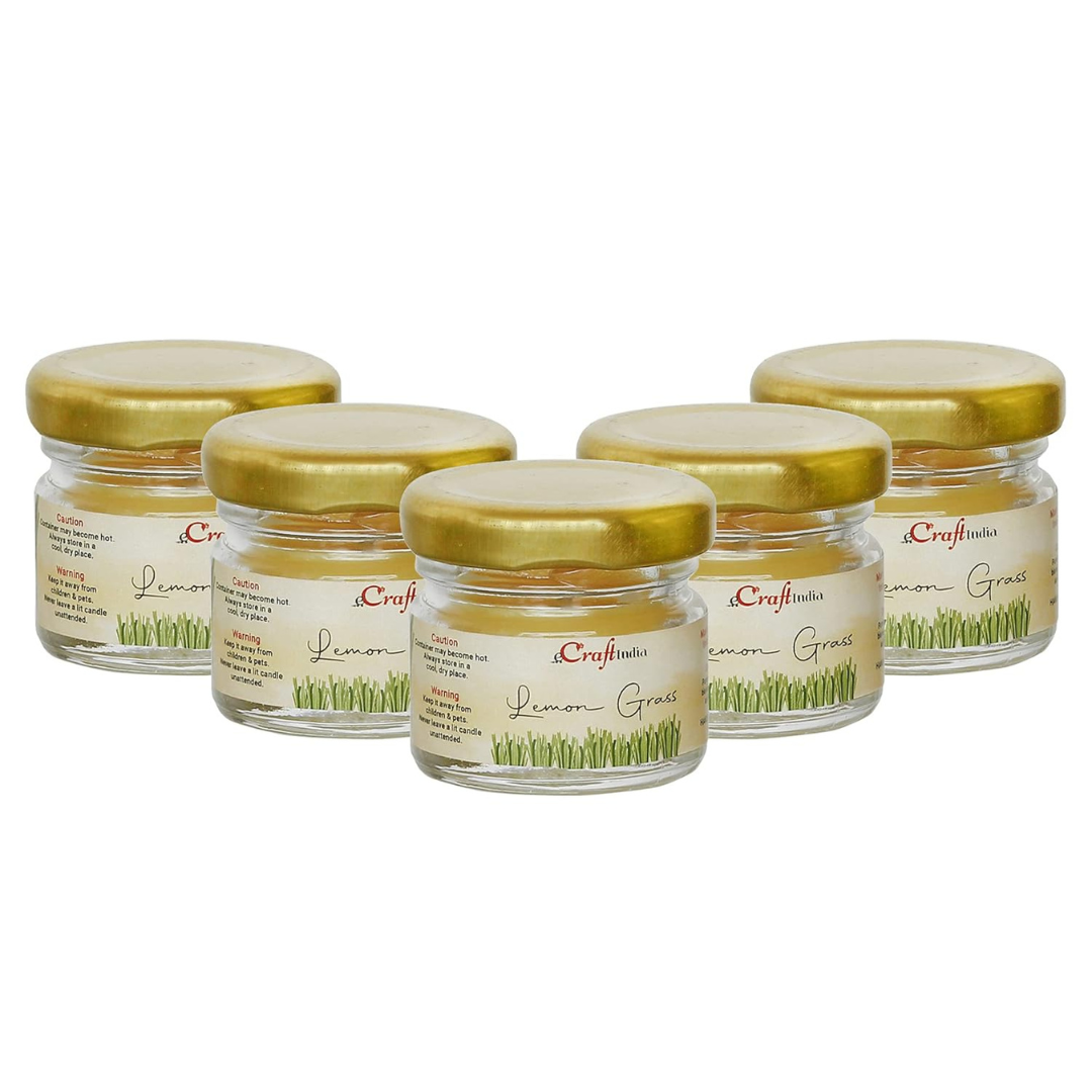 Set of 5 Lemon Grass Scented Candles (Diwali Special)