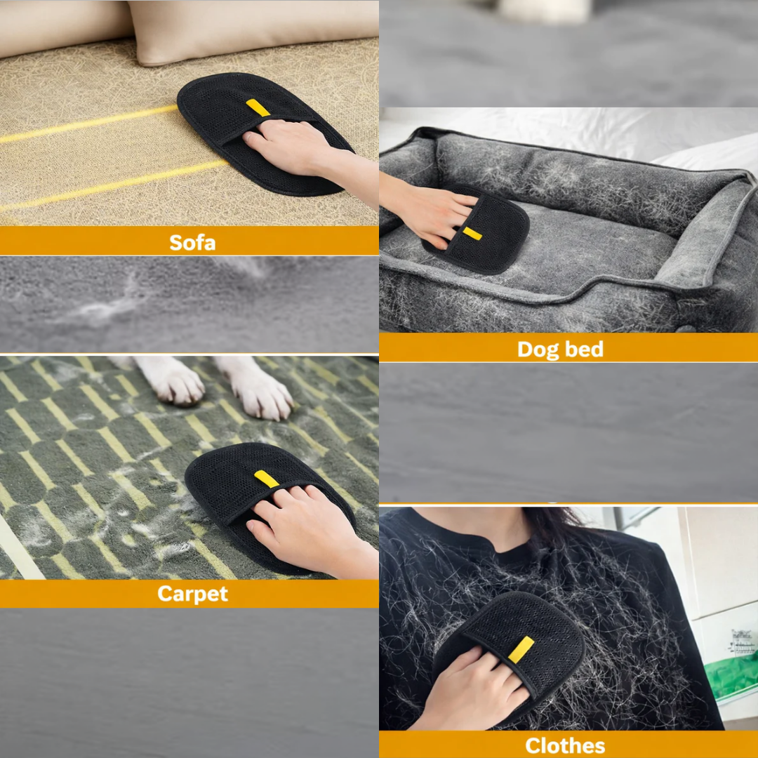 Pet Hair Removal Gloves - Washable & Reusable
